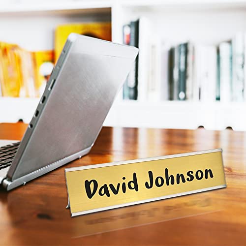 Custom Aluminum Desk Name Plate with Laser Engraved Text X497