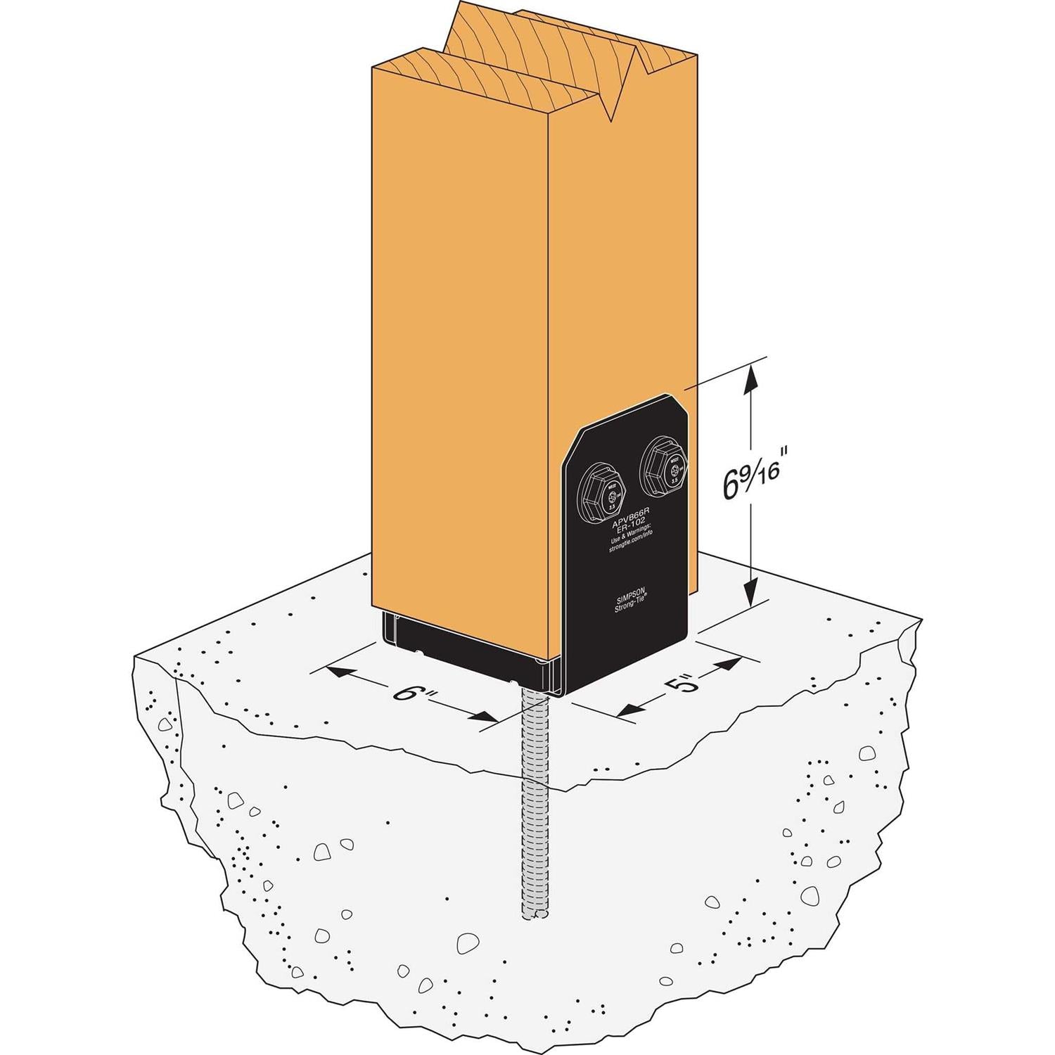 6×6 Adjustable Post Base D28029