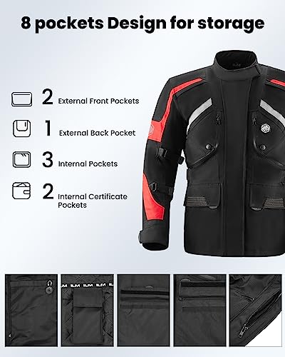 Motorcycle Jacket Adventure Riding Armored Airflow Dirt Bike Touring Waterproof Clothing C11458