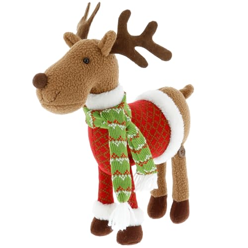 Reindeer Plush 12" Stuffed Animal Doll with Coat and Scarf V370