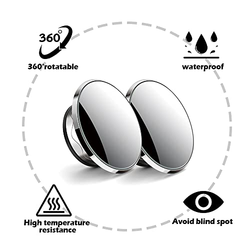 2 Pack Car Blind Spot Mirror with 9D Glass, 360° Adjustable (Black) A23352