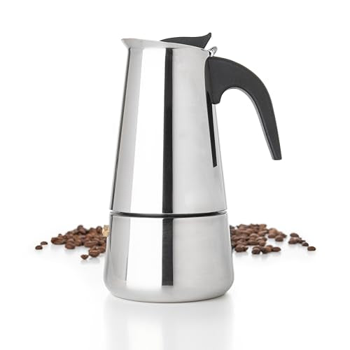 6 Cup Stovetop Espresso Maker 10oz Stainless Steel Black G20006
