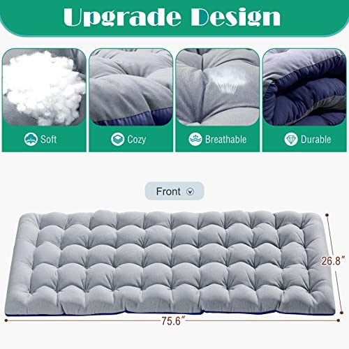 2PK Foldable Double Layer 1200D 500lb Loading Camping Cot with Carrying Bag Q72348