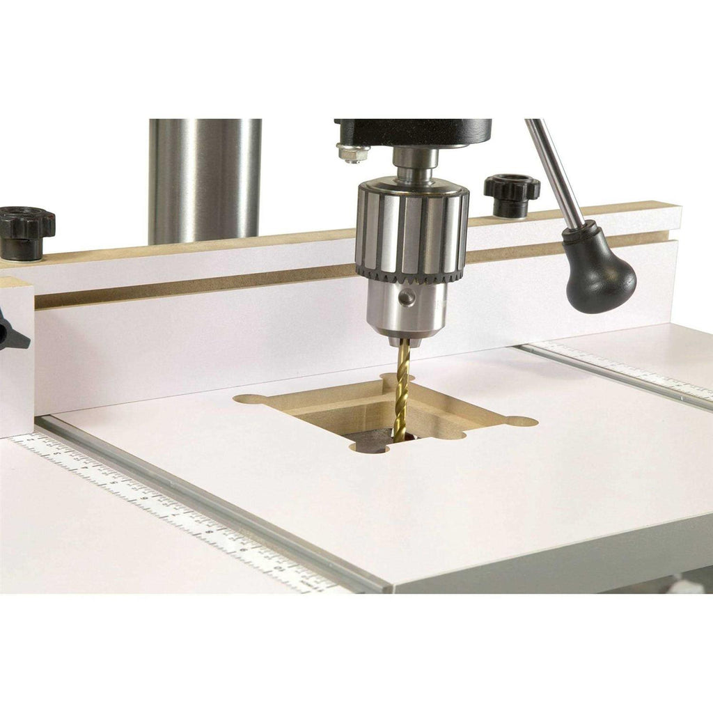 24 in. x 12 in. Drill Press Table with Adjustable Fence and Stop Block Y70929