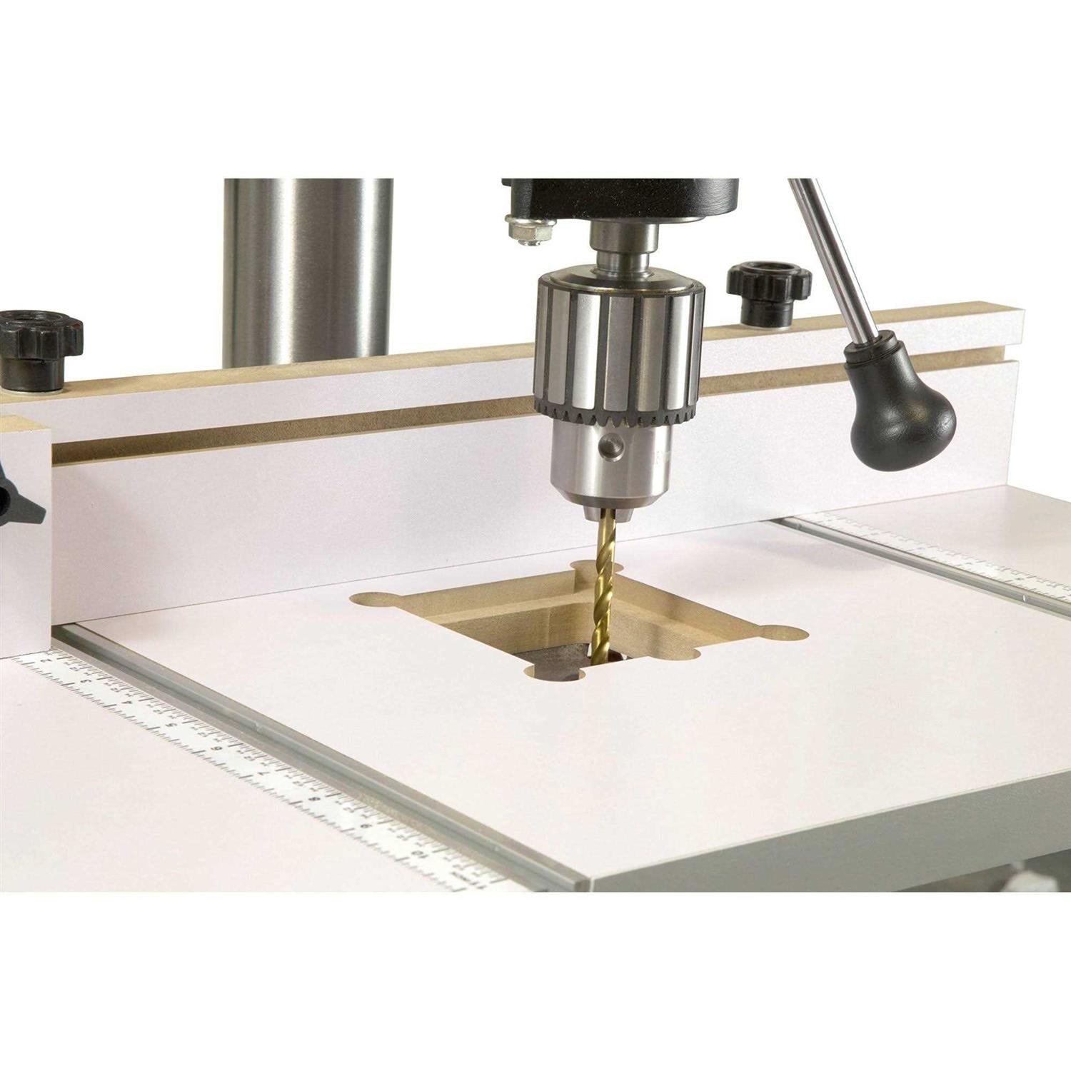 24 in. x 12 in. Drill Press Table with Adjustable Fence and Stop Block Y70929