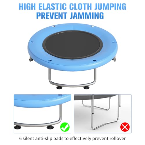 55" Small Trampoline with Enclosure Net and Basketball Hoops L61093