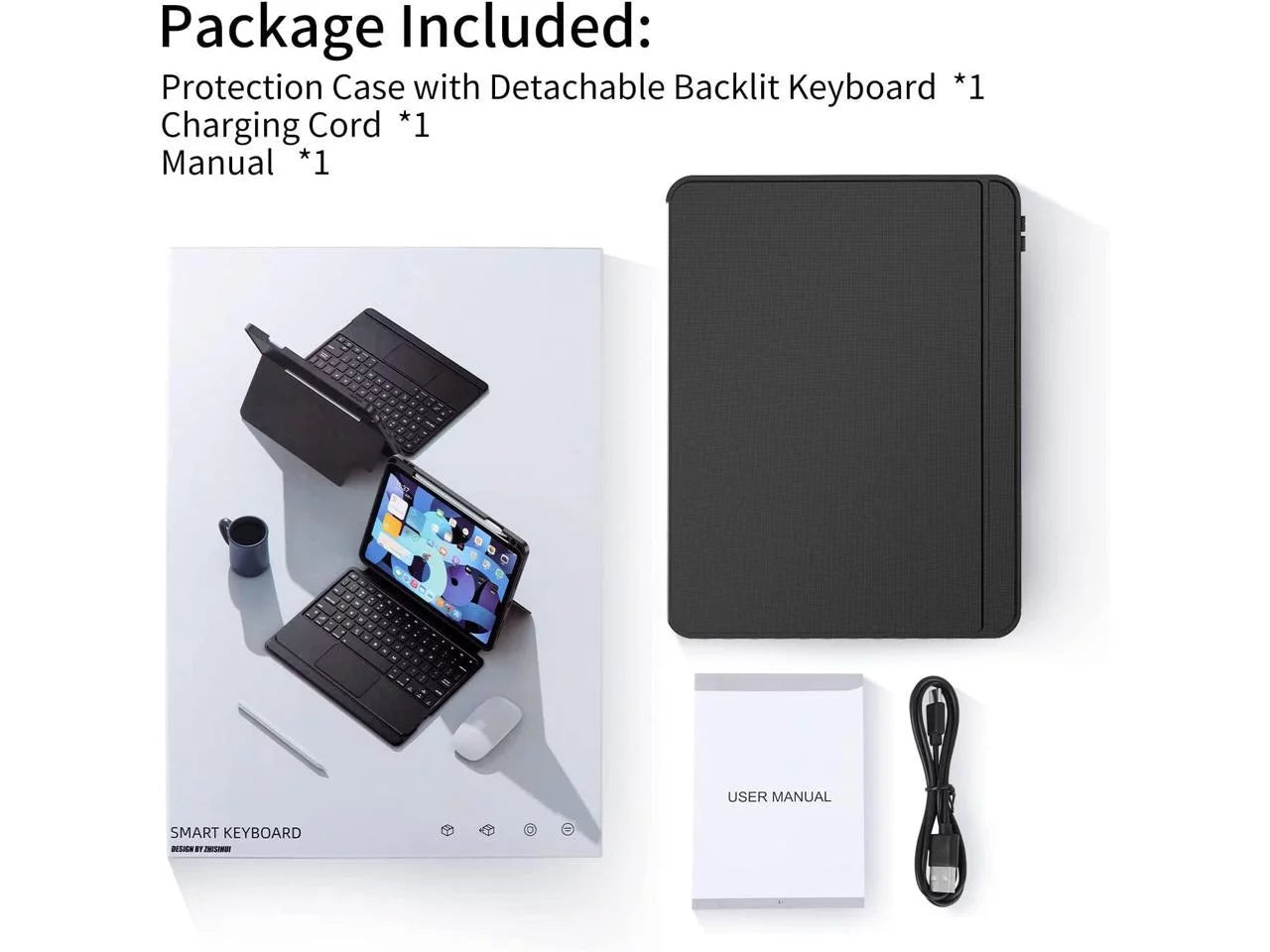 Magnetic Keyboard Case for iPad Pro 11 inch 4th 3rd 2nd 1st Gen 2022 2021 2020 2018, iPad Air 5 Air 4 10.9 2022 2020 with Pencil Holder, Backlit, Trackpad L7198