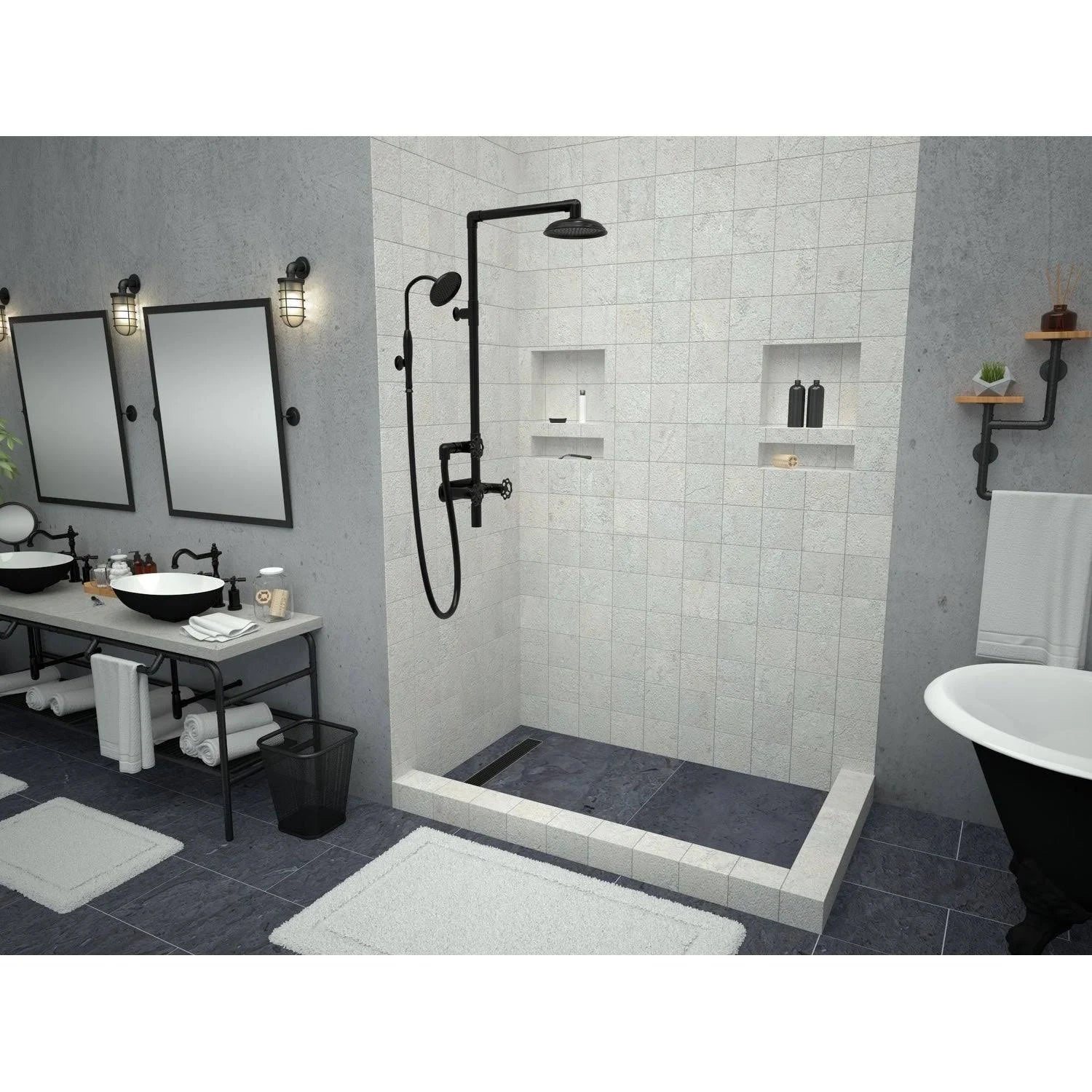 Bronze Double Threshold Shower Base O155