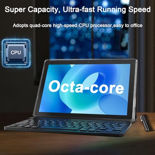 2 in 1 Tablet 10 inch 12GB RAM 64GB ROM 1TB Expand Octa-Core 2.0Ghz 5G WiFi BT5.0 6000mAh 8MP Camera 1280 x 800 HD Screen M428