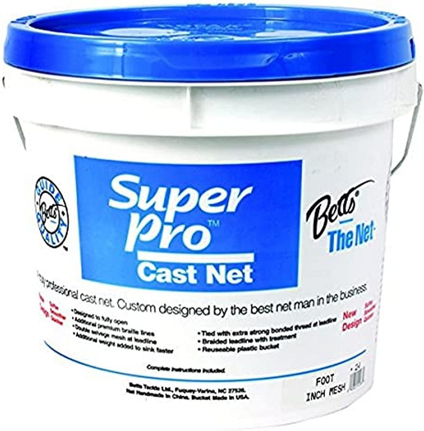 7-Feet Mono Bait Cast Net with Lead Weight and 1/4-Inch Mesh B9374