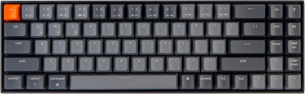 70% Layout 72 Keys Hot-Swappable Bluetooth Wireless USB Wired Mechanical Gaming Keyboard with White LED Backlight H612269