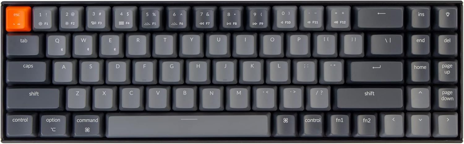70% Layout 72 Keys Hot-Swappable Bluetooth Wireless USB Wired Mechanical Gaming Keyboard with White LED Backlight H612269