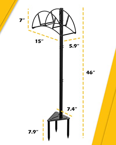 Black Metal Garden Hose Holder Stake S86650