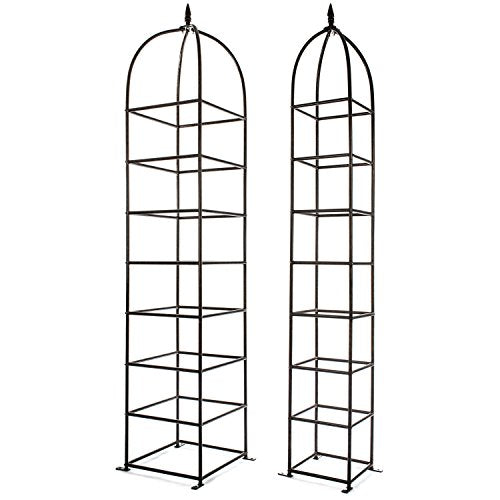 Large Obelisk for Climbing Garden Plants Weather Resistant Iron and Metal Vertical Yard Art E768561