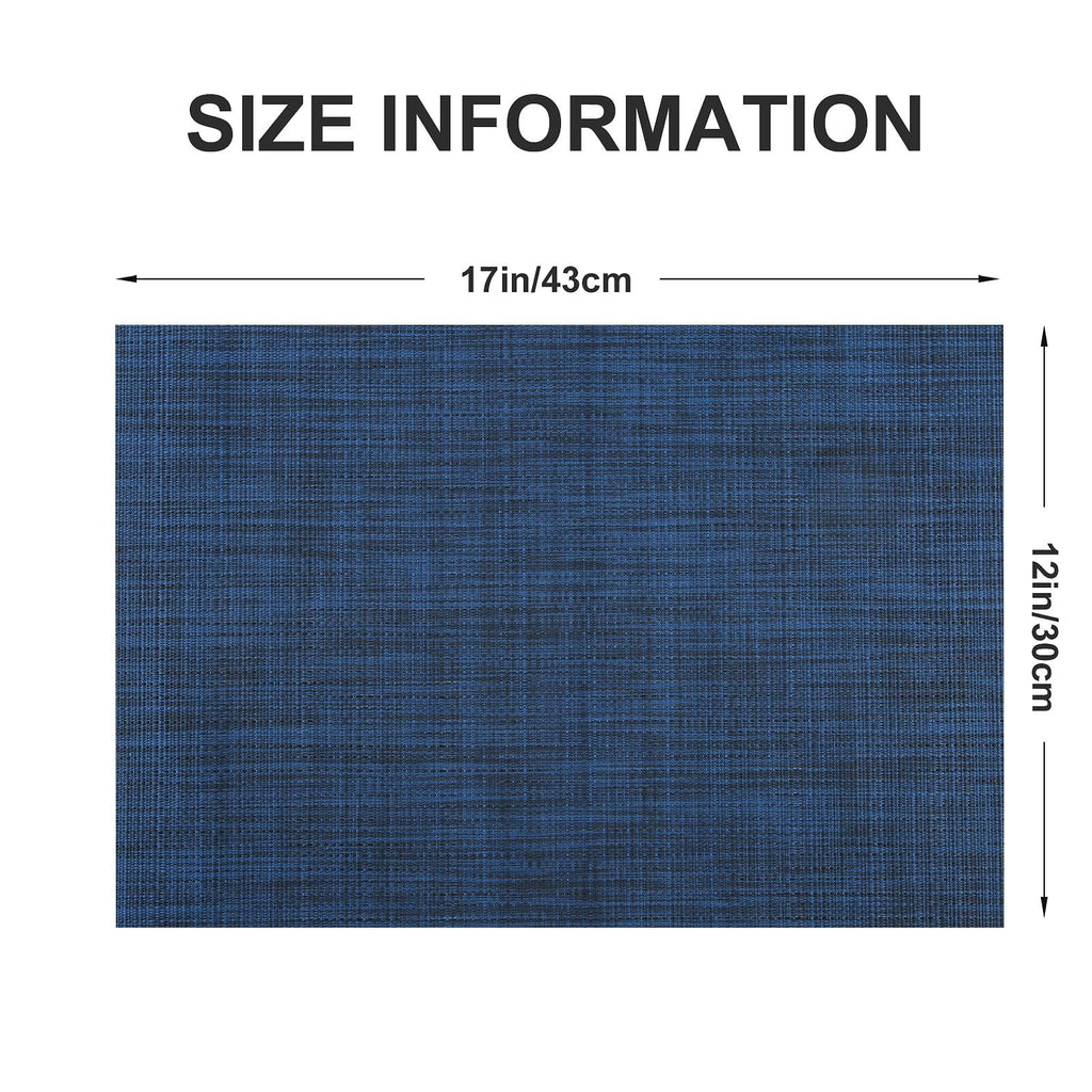 Navy Blue PVC Woven Placemats Set of 4 D4169