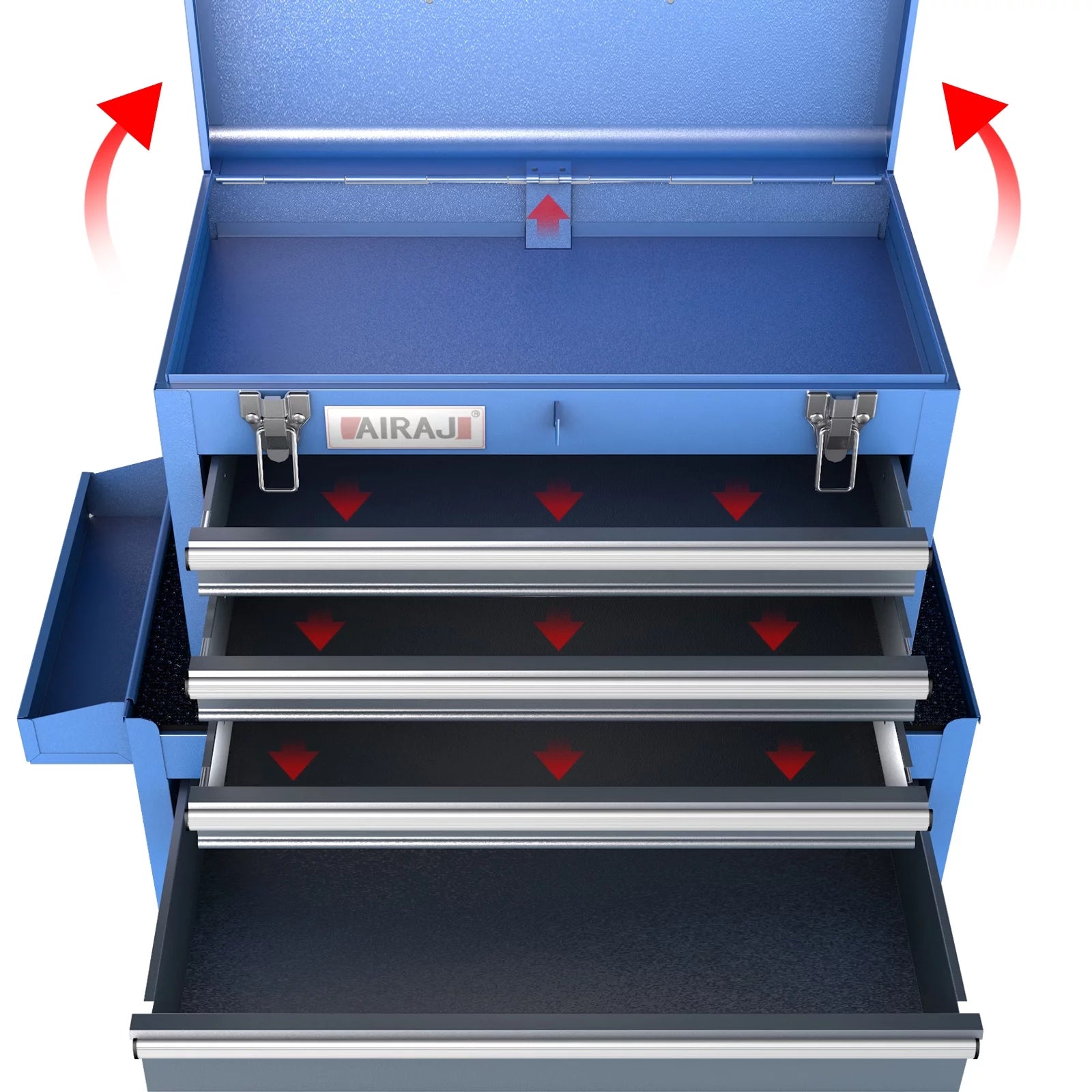 Trolly Tool Chest Rolling Tool Cabinet Detachable 4 Drawer with Adjustable Shelf Wheels D346