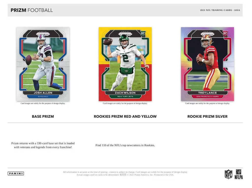 2021 Panini Prizm Football Trading Card Box (1 Pack Per Box; 6 Cards Per Pack) K2217
