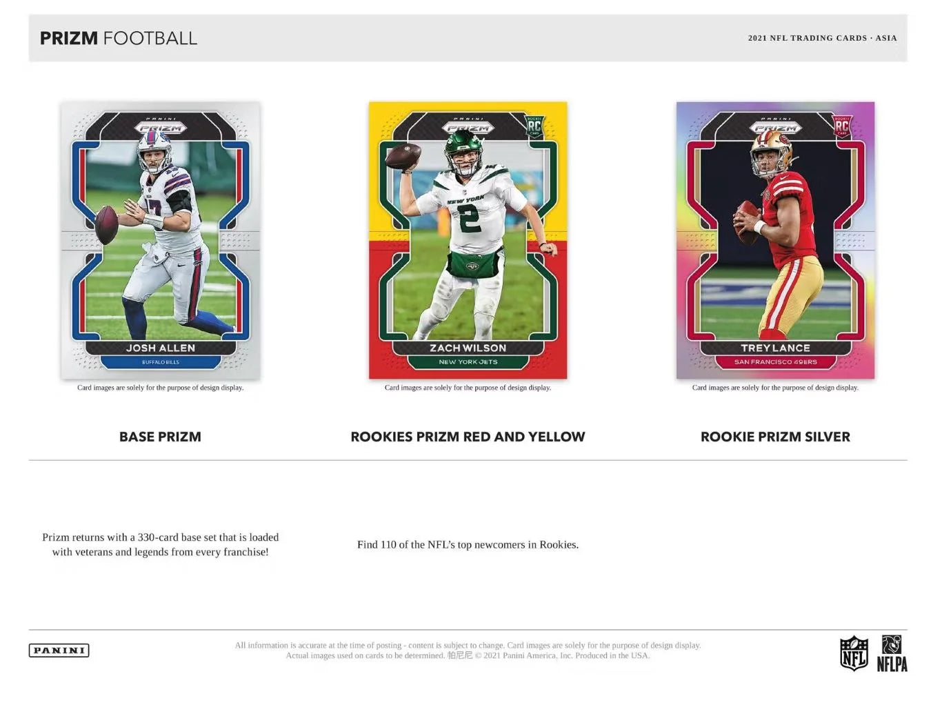 2021 Panini Prizm Football Trading Card Box (1 Pack Per Box; 6 Cards Per Pack) K2217