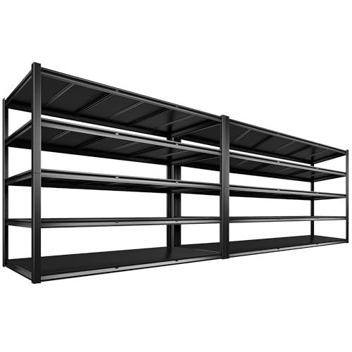 60" W x 24" D x 72" H 5 Tier Heavy Duty Metal Garage Shelving O7826