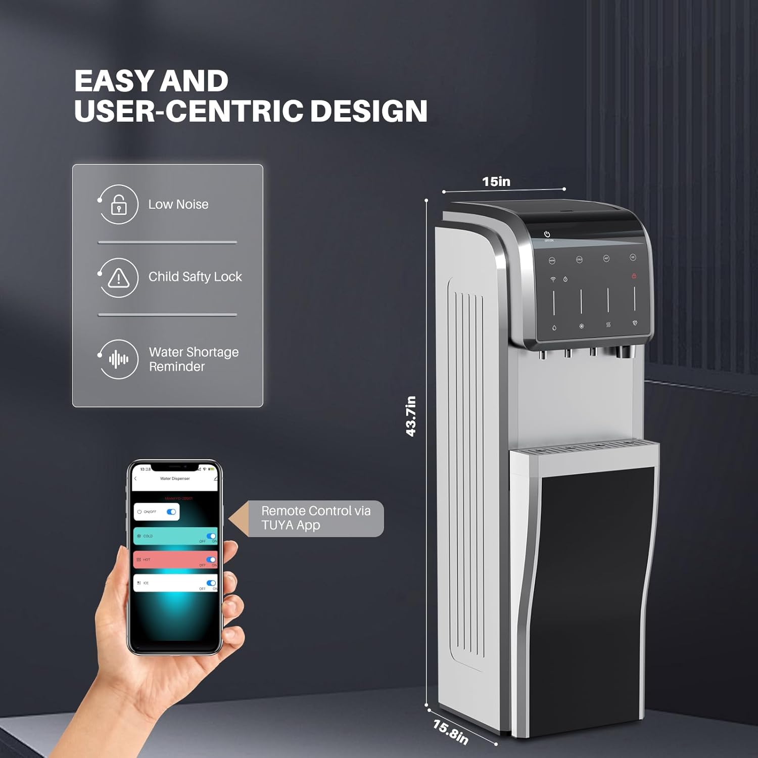 Stainless Steel Water Dispenser with Ice Maker M796020