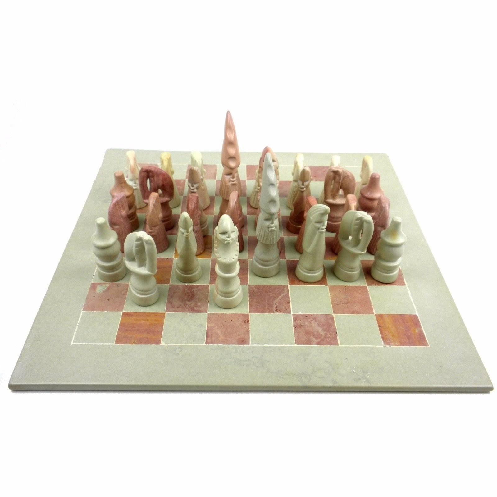 Hand Carved Soapstone Chess Set C64218