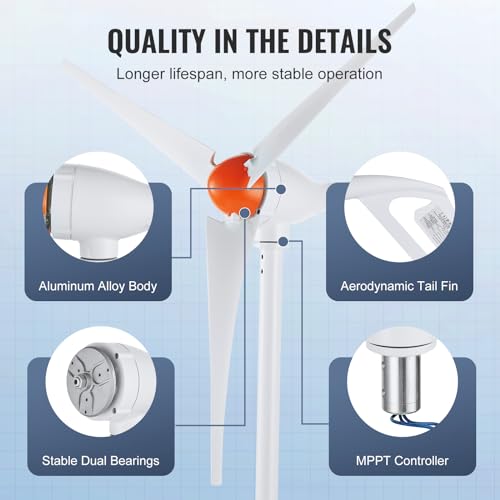 500W 12V 3-Blade Wind Turbine Generator with MPPT Controller R838