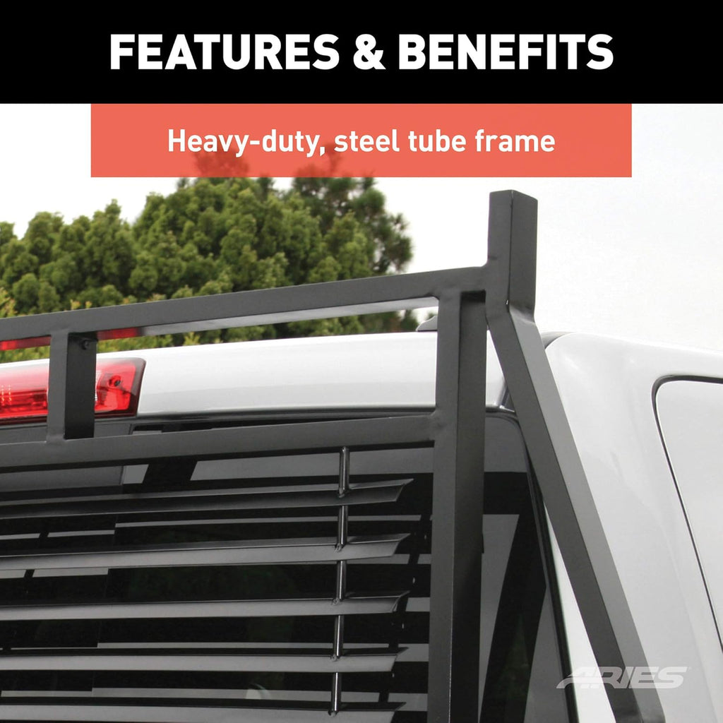 Black Steel Truck Headache Rack Cab Protector R847