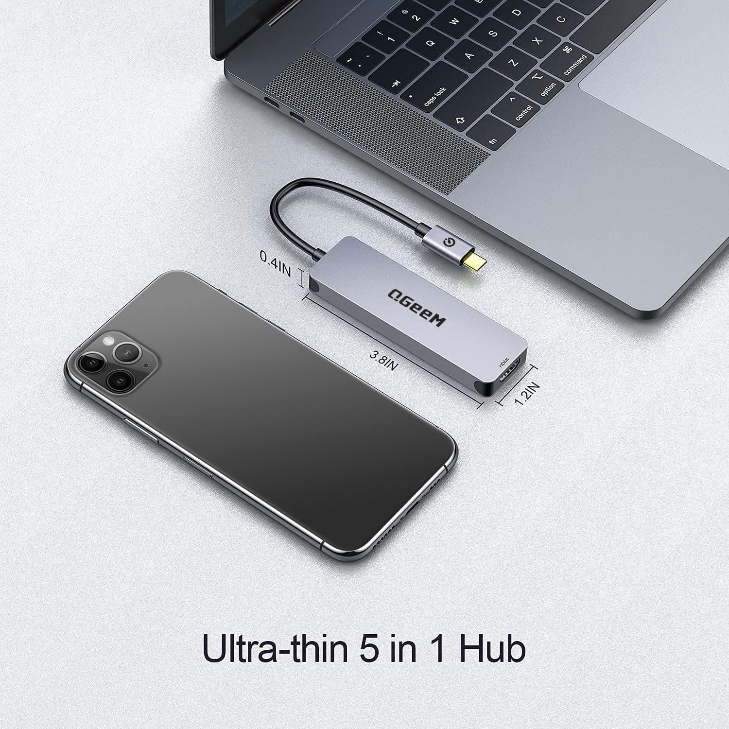 5 in 1 USB C to HDMI Adapter with 4K HDMI Output, USB 3.0, SD/TF Card Reader V6357