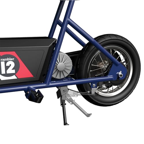 Dark Blue Electric Retro Minibike with 250W Motor, 12 Inch Tires, 24V Battery F213233