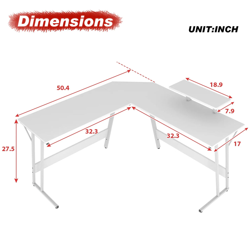 White L Shaped Corner Desk X6689