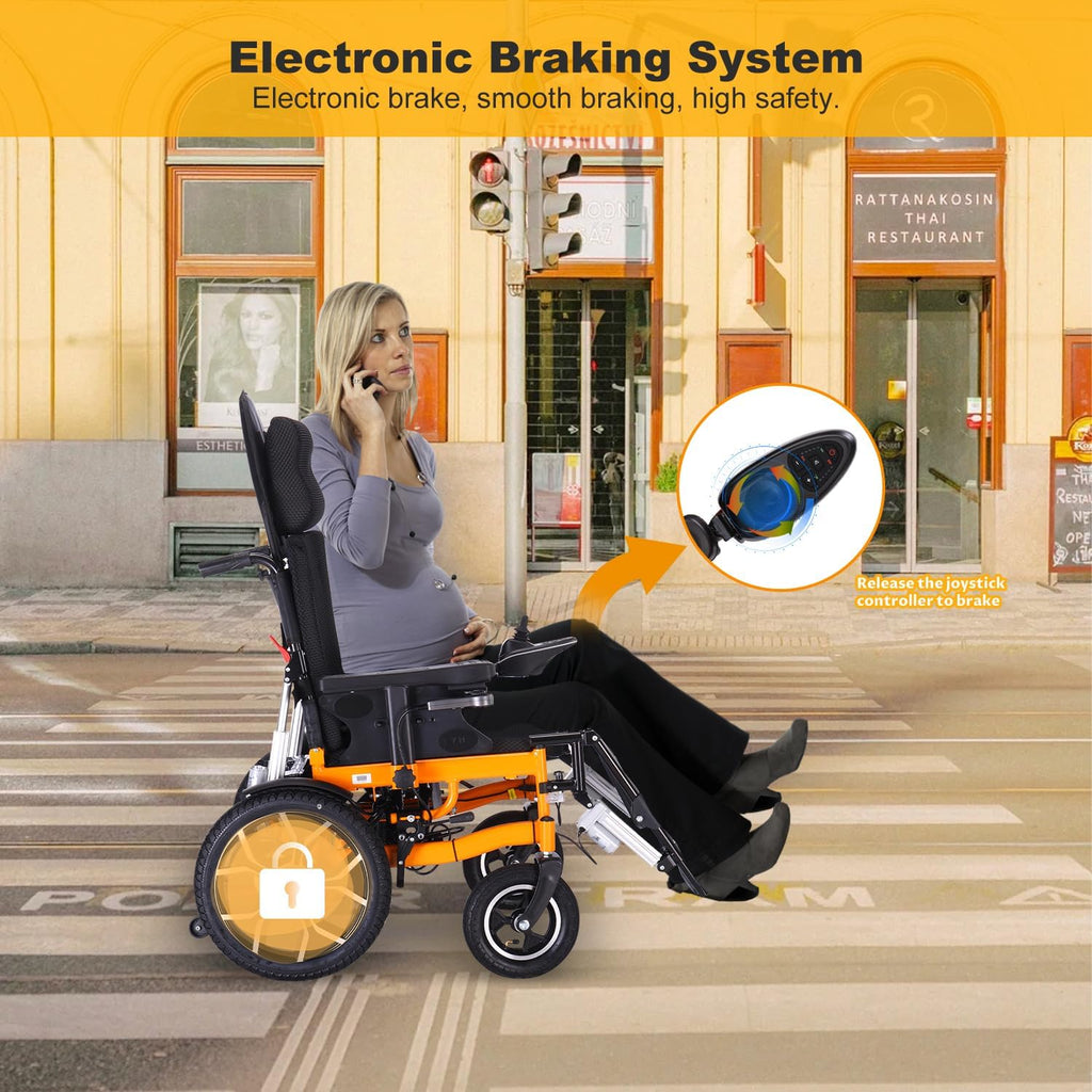 Lightweight Foldable 20" Seat Width All Terrain Motorized Wheelchair T7371