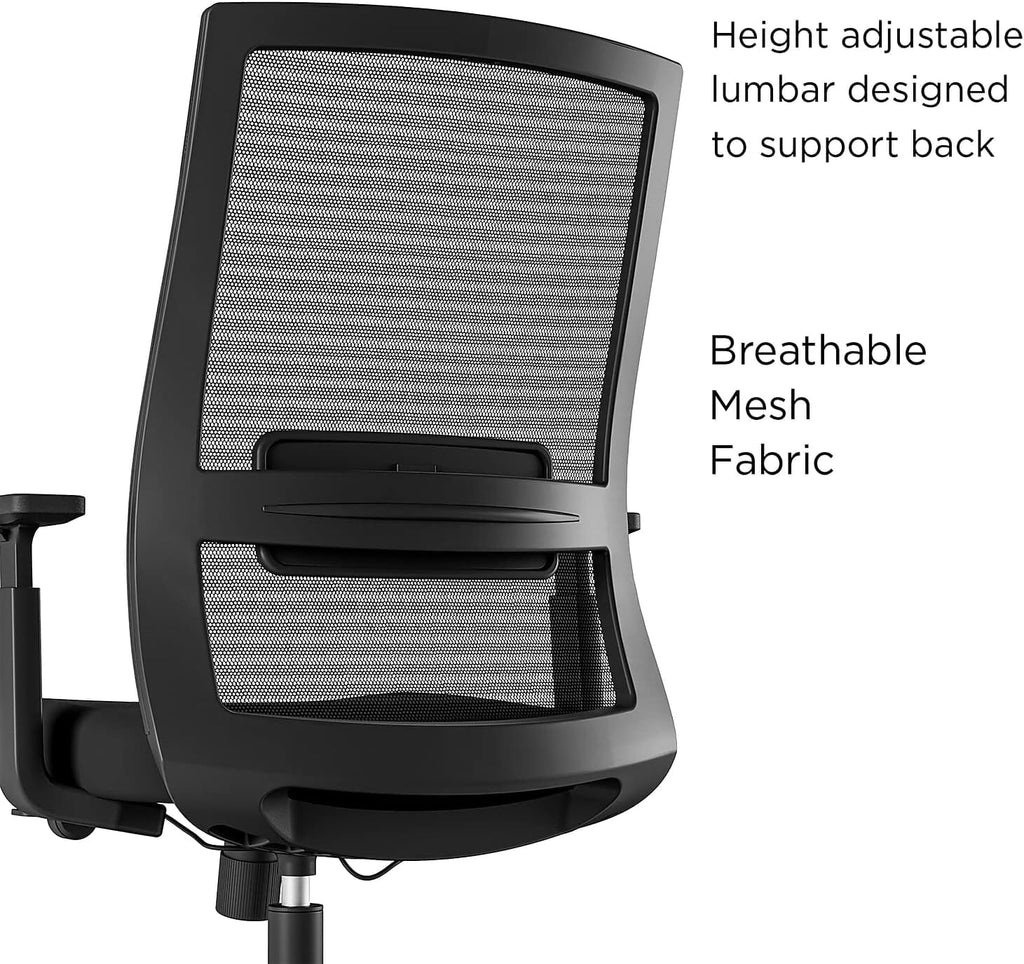 Black Fabric Mesh Swivel Task Chair, 2/Pack F152831