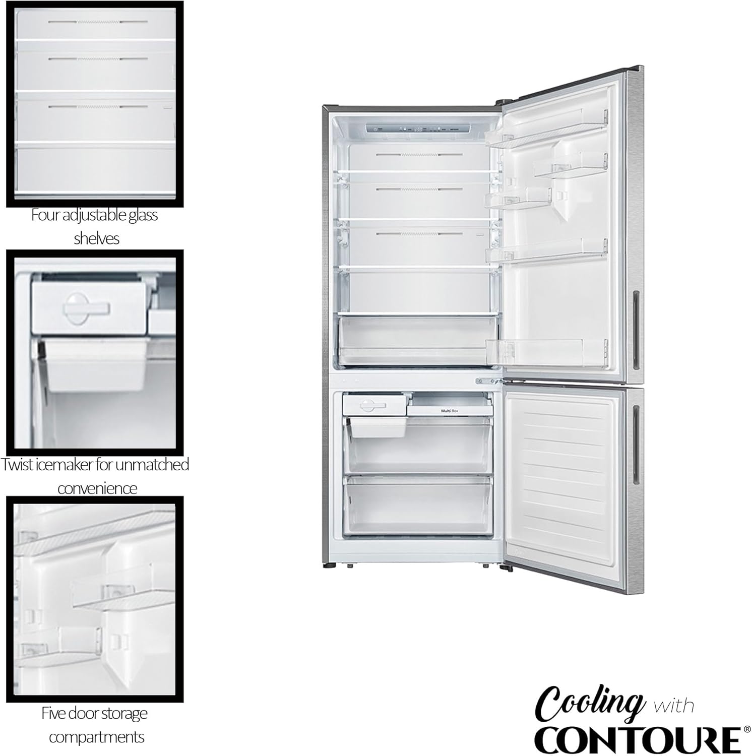 15.5 cu.ft. Stainless Steel Bottom Freezer Refrigerator U714439