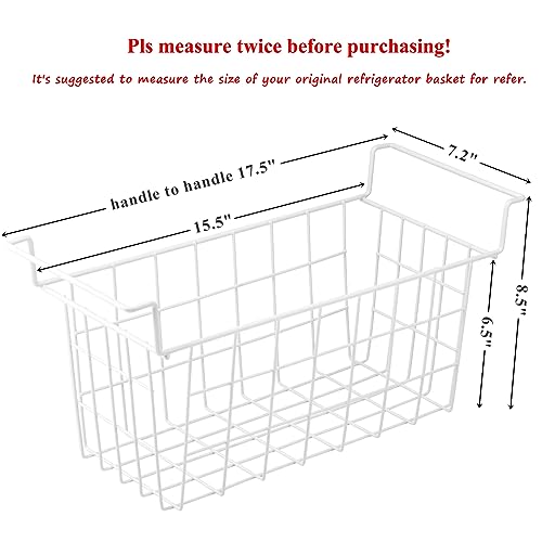 Set of 2 Metal Wire Chest Freezer Organizer Baskets with Hanging Handles R99726