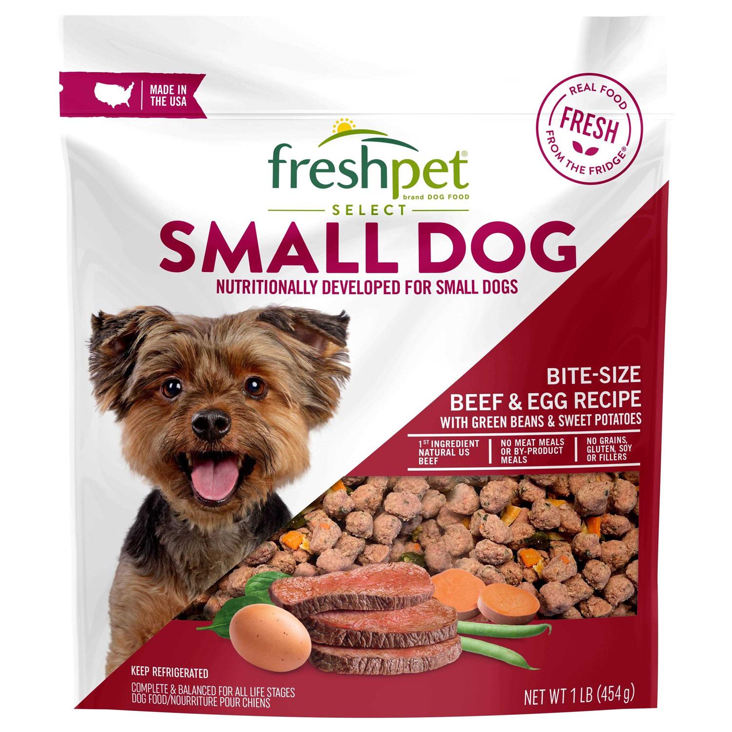 Beef & Egg Bite-Size Small Fresh Dog Food Pouch with Green Beans & Sweet Potatoes I13225