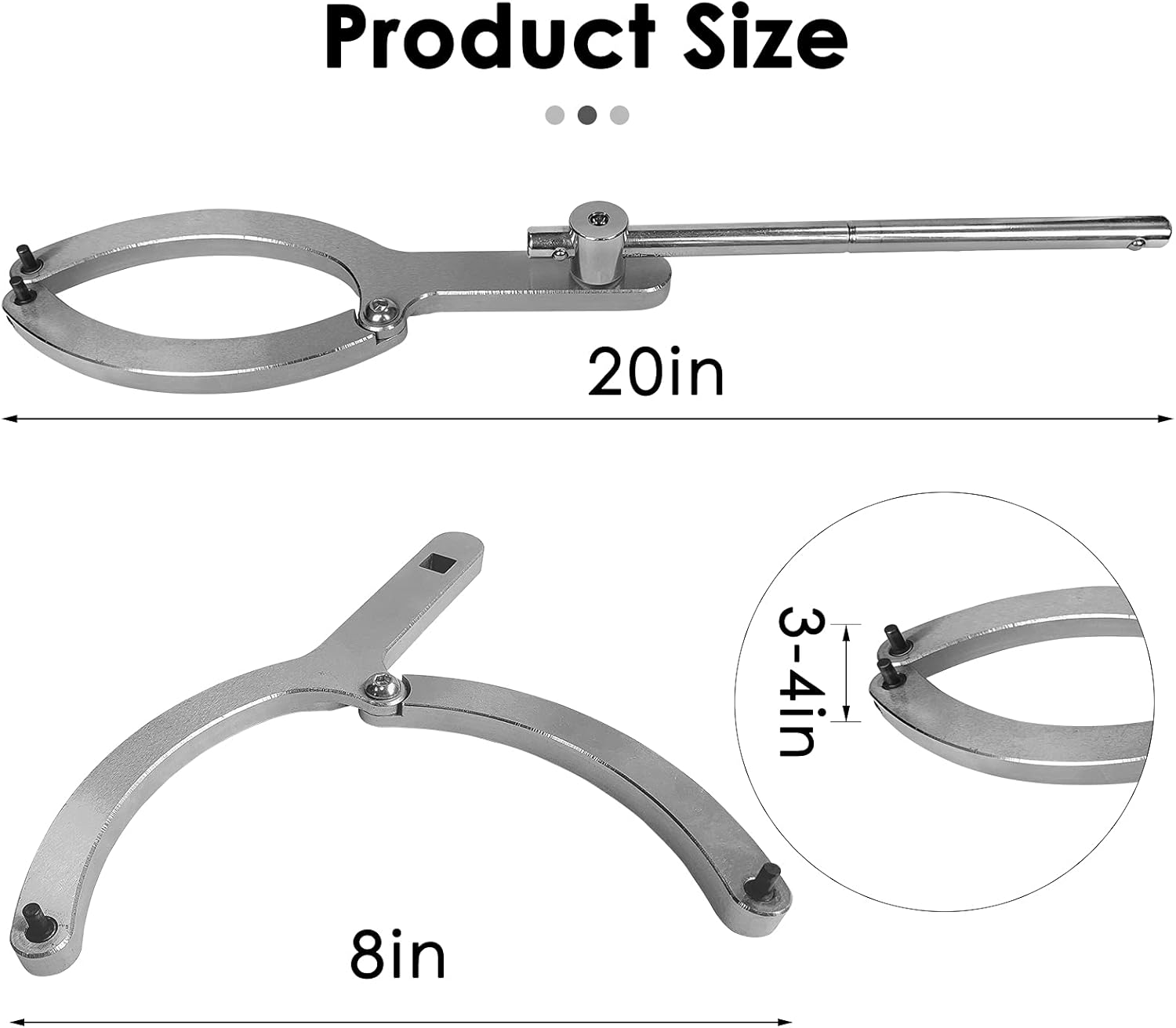 Full Size Variable Pin Spanner Wrench and Adjustable Gland Nut Wrench, Adjustable From 3/4" to 8", Pack of 2 Z342711