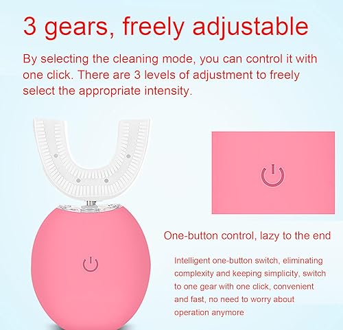 Pink Ultrasonic U Shaped Automatic Toothbrush I323433