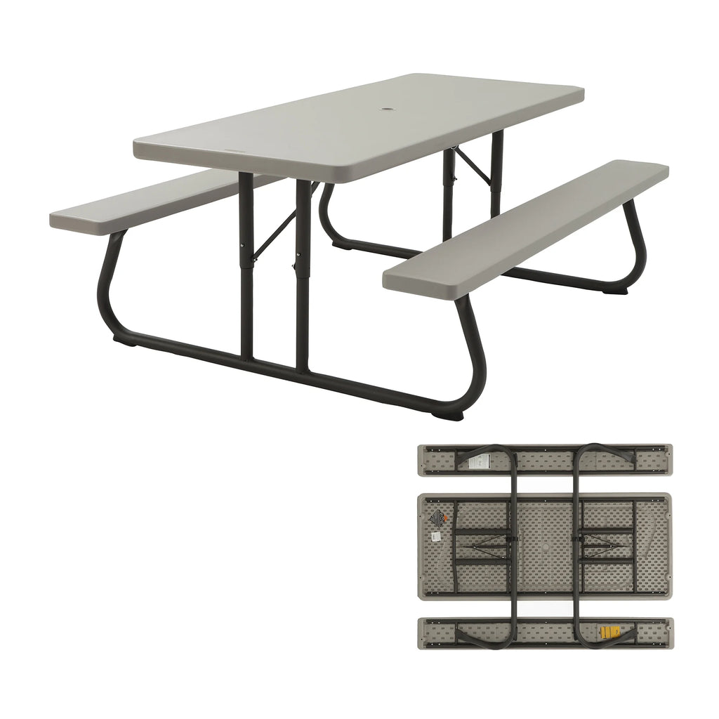 6 Foot Folding Picnic Table, Putty D393