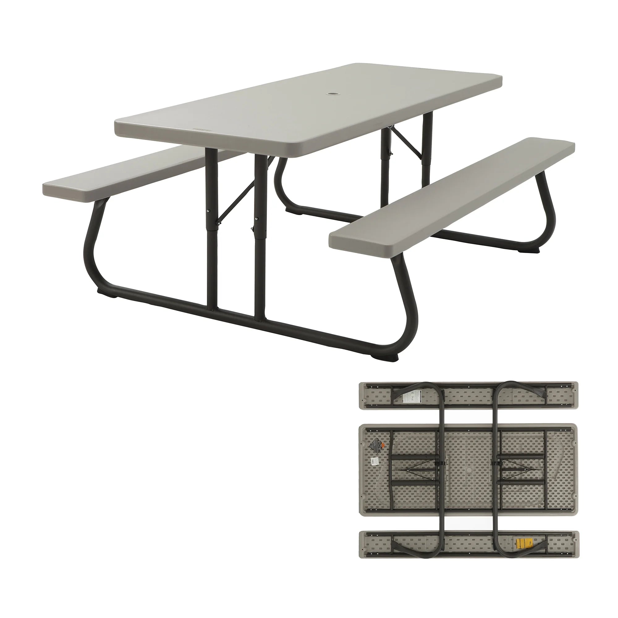 6 Foot Folding Picnic Table, Putty D393