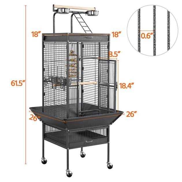 61-in Rolling Parrot Cage Z539282
