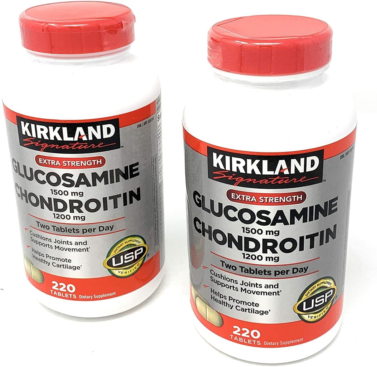 Extra Strength Glucosamine 1500mg Chondroitin 1200mg Sulfate 220 Tablets Pack of 2 E802732