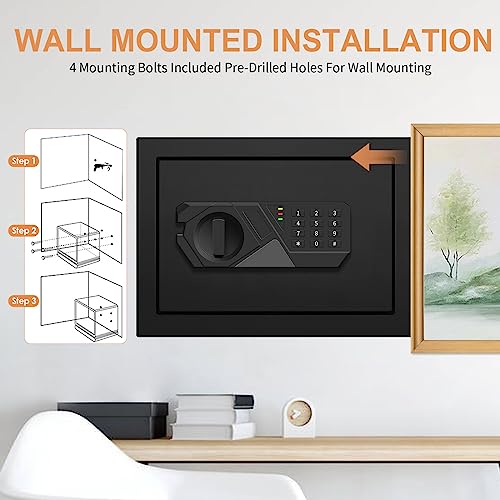 Black Digital Home Security Safe with Electronic Keypad Lock X618385