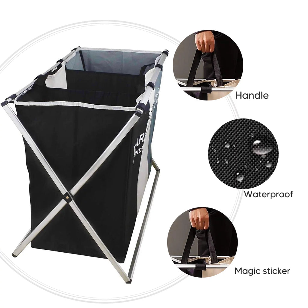 145L Large 3 Section Laundry Basket with Wheels and 3 Removable Bags B2981