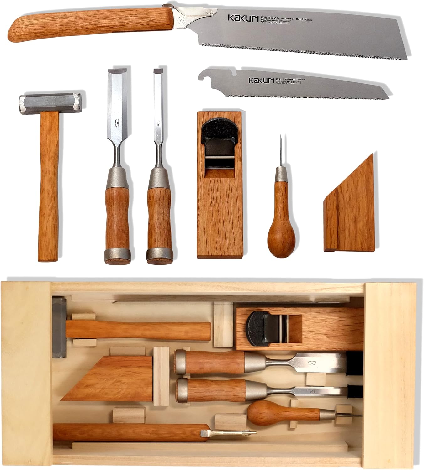 8 Pcs Japanese Woodworking Tool Set W18987