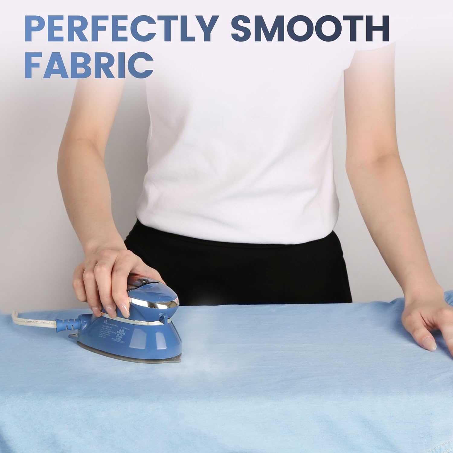 Mini Travel Steam Iron with Dual Voltage, Non-Stick Soleplate, Detachable Water Tank E7956