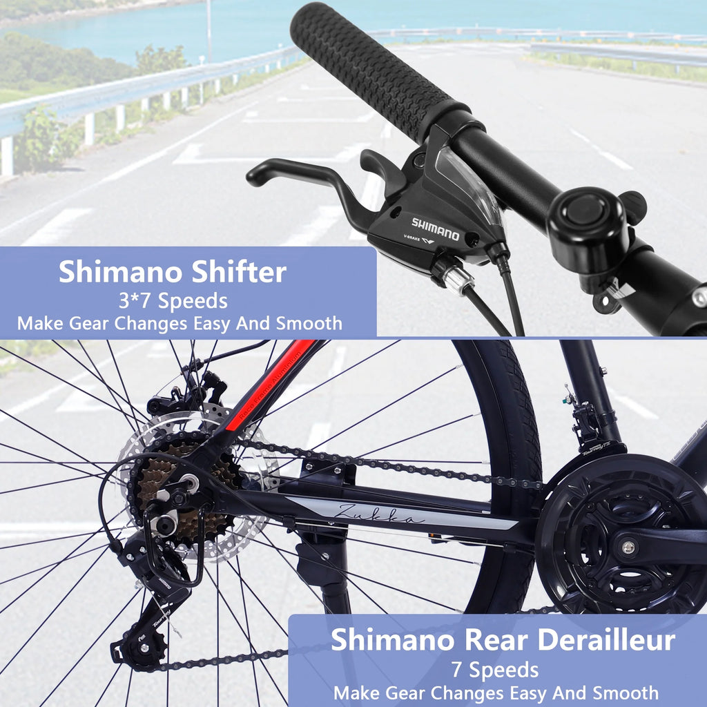 21 Speed Hybrid Bike Disc Brake 700C City Bicycle V491