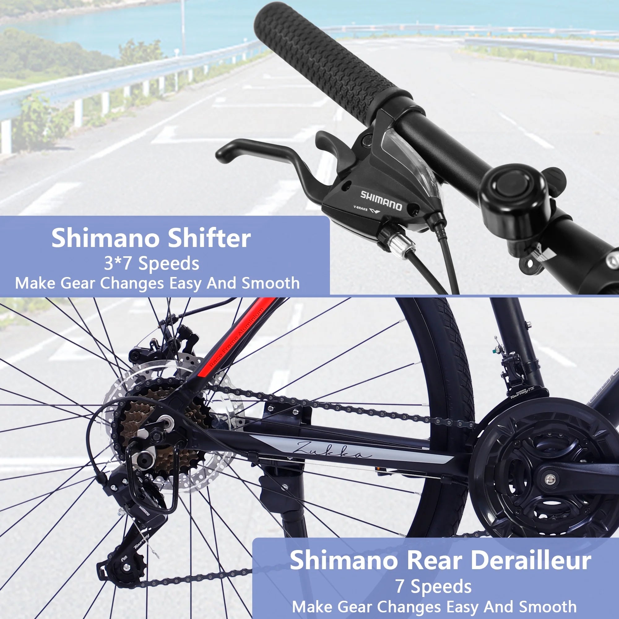 21 Speed Hybrid Bike Disc Brake 700C City Bicycle V491