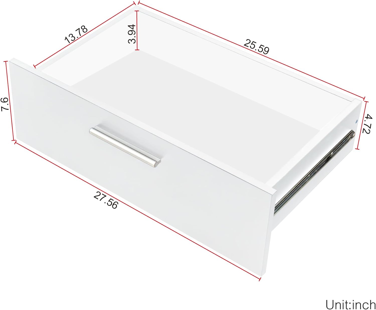 White 8 Drawer Double Dresser Y6313