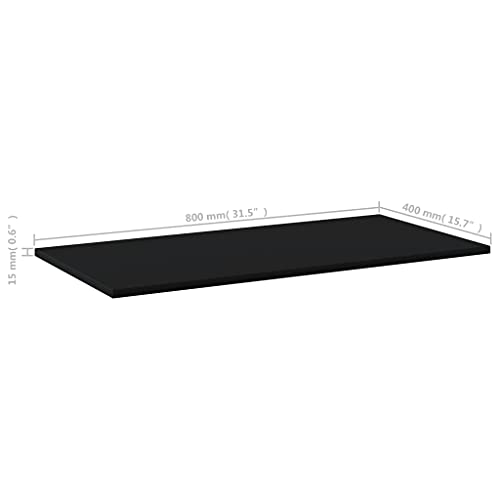 High Gloss Black 15.7"x7.9"x0.6" Wood Shelf Boards 8 pcs Y791219