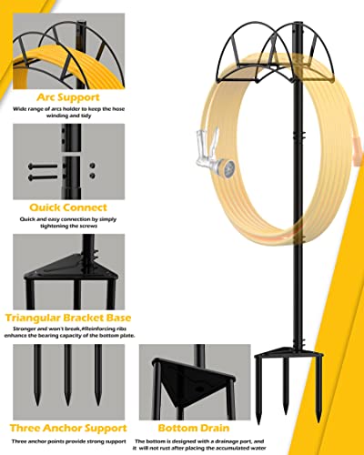 Black Metal Garden Hose Holder Stake S86650